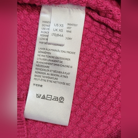 Anthropologie Martina Pointelle Rounded Neckline Pullover Sweater Pink XS - Picture 6 of 14